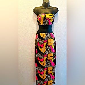 New - Multi color 2 piece skirt set